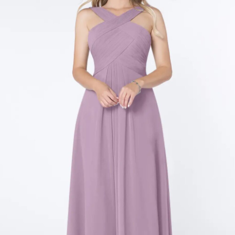 Azazie Kaleigh Wisteria A-Line Pleated Chiffon Dress